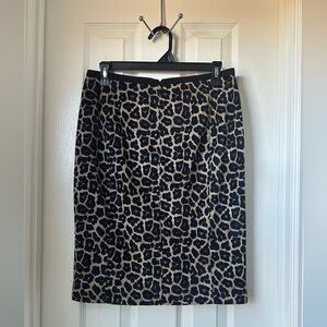 Liz Claiborne Black and Tan Animal Print Pencil Skirt
